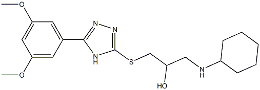 1-[[5-(3,5-Dimethoxyphenyl)-4H-1,2,4-triazol-3-yl]thio]-3-(cyclohexylamino)-2-propanol Struktur