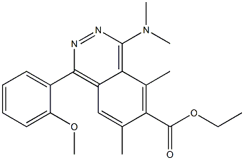 1-(2-Methoxyphenyl)-4-dimethylamino-5,7-dimethylphthalazine-6-carboxylic acid ethyl ester Struktur