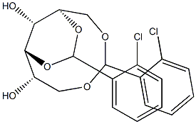 1-O,6-O:3-O,5-O-Bis(2-chlorobenzylidene)-D-glucitol Struktur