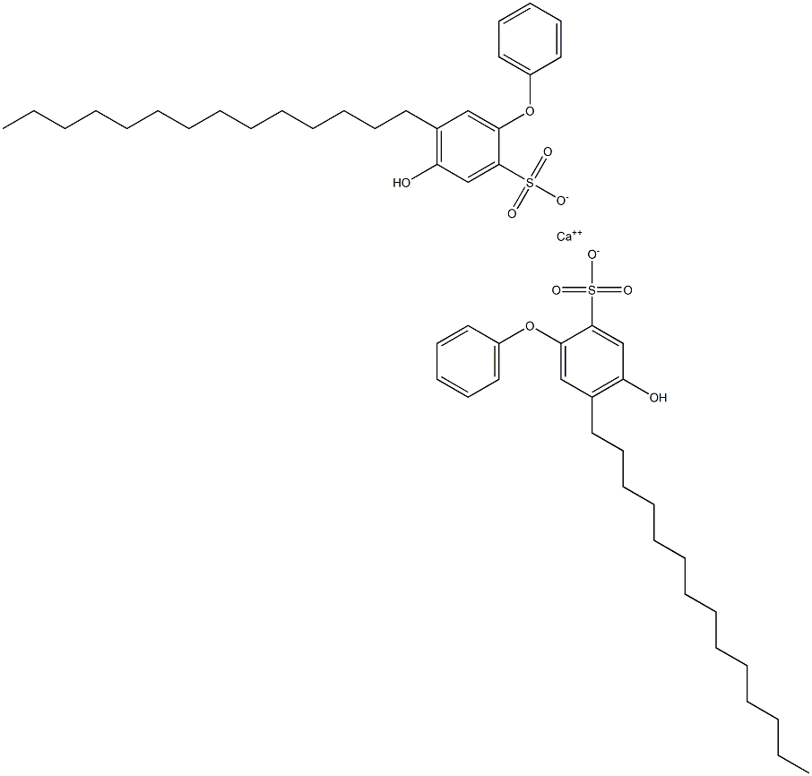 Bis(4-hydroxy-5-tetradecyl[oxybisbenzene]-2-sulfonic acid)calcium salt Struktur