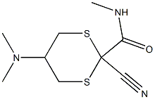 2-Cyano-5-(dimethylamino)-N-methyl-1,3-dithiane-2-carboxamide Struktur