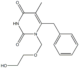 1-(2-Hydroxyethoxymethyl)-6-benzylthymine Struktur