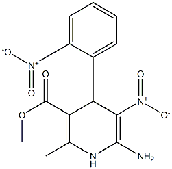 6-Amino-1,4-dihydro-2-methyl-5-nitro-4-[2-nitrophenyl]nicotinic acid methyl ester Struktur