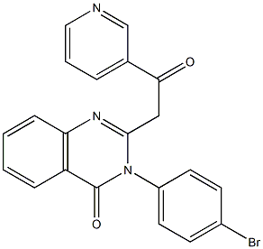 3-(4-Bromophenyl)-2-(3-pyridinylcarbonylmethyl)quinazolin-4(3H)-one Struktur