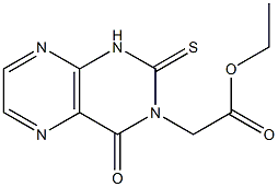 1,2-Dihydro-2-thioxo-4-oxopteridine-3(4H)-acetic acid ethyl ester Struktur