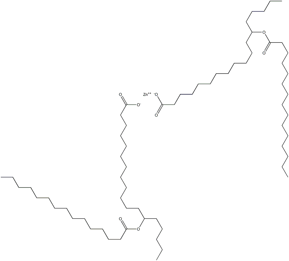 Bis(13-pentadecanoyloxystearic acid)zinc salt Struktur