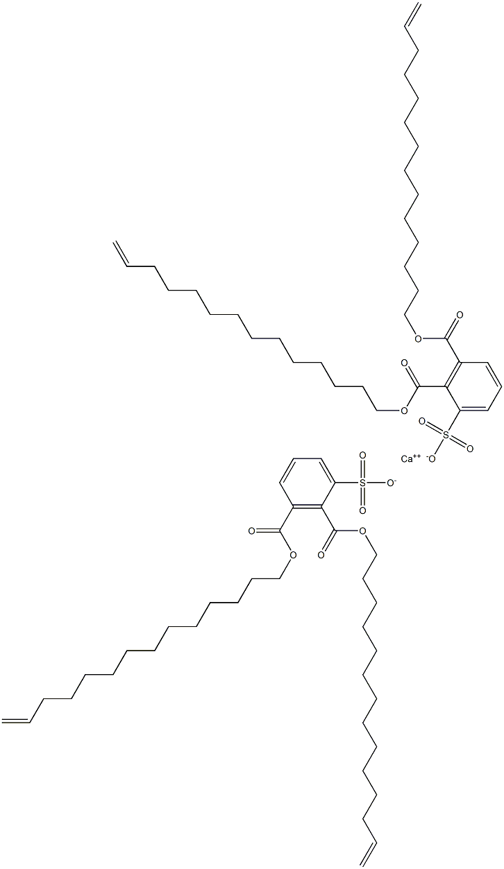 Bis[2,3-di(13-tetradecenyloxycarbonyl)benzenesulfonic acid]calcium salt Struktur