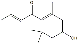 (E)-1-(2,6,6-Trimethyl-4-hydroxy-1-cyclohexenyl)-2-butene-1-one Struktur