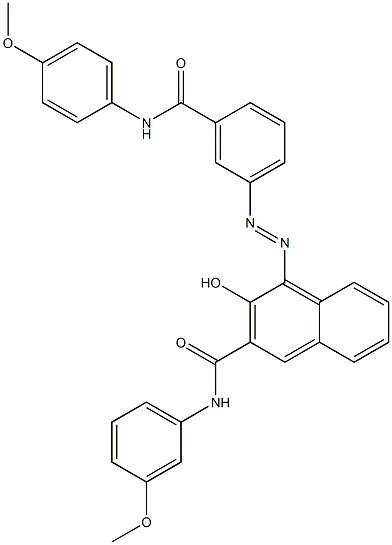 4-[[3-[[(4-Methoxyphenyl)amino]carbonyl]phenyl]azo]-3-hydroxy-N-(3-methoxyphenyl)-2-naphthalenecarboxamide Struktur