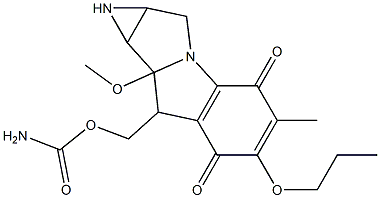 8-[[(Aminocarbonyl)oxy]methyl]-1,1a,2,8,8a,8b-hexahydro-8a-methoxy-5-methyl-6-propoxyazirino[2',3':3,4]pyrrolo[1,2-a]indole-4,7-dione Struktur