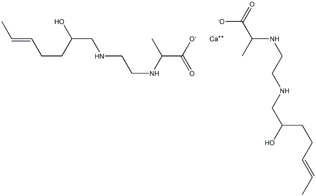 Bis[2-[N-[2-[N-(2-hydroxy-5-heptenyl)amino]ethyl]amino]propionic acid]calcium salt Struktur