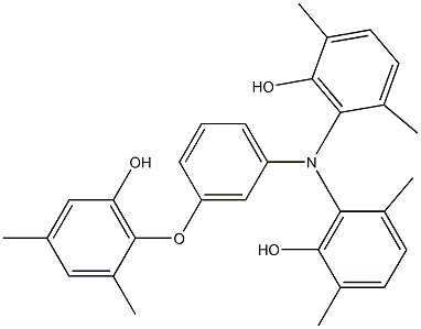 N,N-Bis(6-hydroxy-2,5-dimethylphenyl)-3-(6-hydroxy-2,4-dimethylphenoxy)benzenamine Struktur