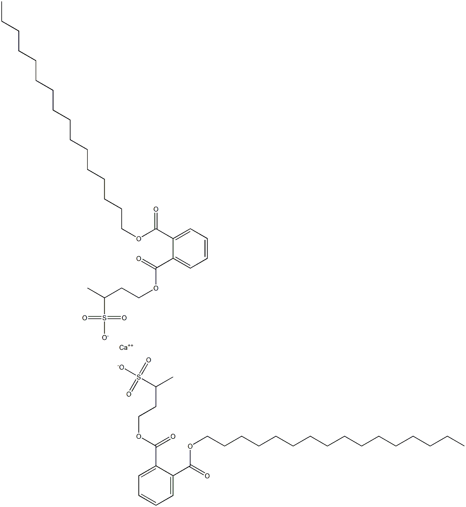 Bis[4-[(2-hexadecyloxycarbonylphenyl)carbonyloxy]butane-2-sulfonic acid]calcium salt Struktur