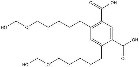 4,6-Bis[5-(hydroxymethoxy)pentyl]isophthalic acid Struktur