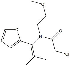 N-[1-(2-Furyl)-2-methyl-1-propenyl]-N-[2-methoxyethyl]-2-chloroacetamide Struktur