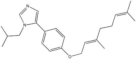 1-Isobutyl-5-[4-[(E)-3,7-dimethyl-2,6-octadienyloxy]phenyl]-1H-imidazole Struktur