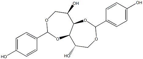 1-O,4-O:3-O,6-O-Bis(4-hydroxybenzylidene)-D-glucitol Struktur