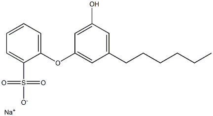 3'-Hydroxy-5'-hexyl[oxybisbenzene]-2-sulfonic acid sodium salt Struktur