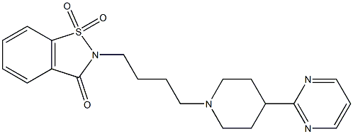 2-[4-[4-(2-Pyrimidinyl)-1-piperidinyl]butyl]-1,2-benzisothiazol-3(2H)-one 1,1-dioxide Struktur