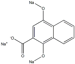 1,4-Bis(sodiooxy)-2-naphthoic acid sodium salt Struktur