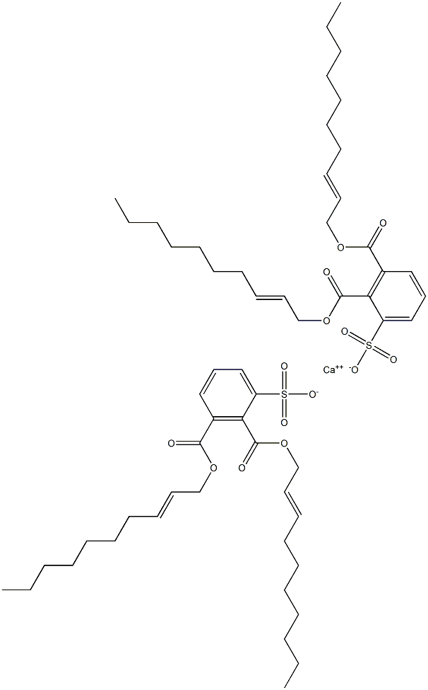 Bis[2,3-di(2-decenyloxycarbonyl)benzenesulfonic acid]calcium salt Struktur