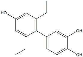 2',6'-Diethyl-1,1'-biphenyl-3,4,4'-triol Struktur