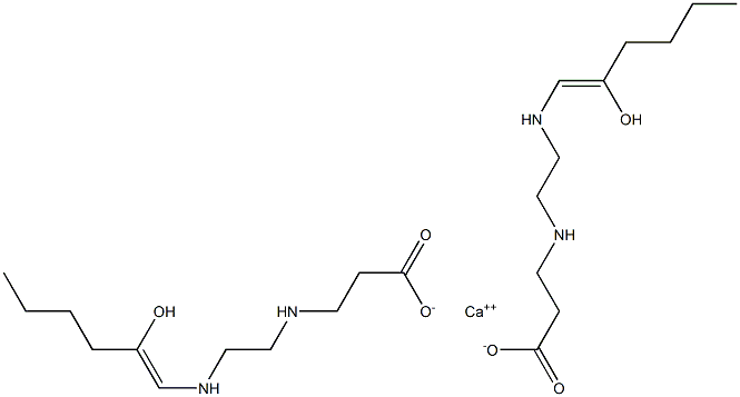 Bis[3-[N-[2-[N-(2-hydroxy-1-hexenyl)amino]ethyl]amino]propionic acid]calcium salt Struktur