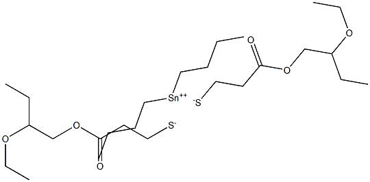 Dibutyltin(IV)bis[3-(2-ethoxybutoxy)-3-oxopropane-1-thiolate] Struktur