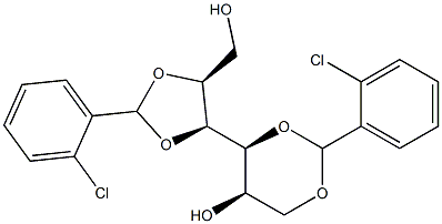 1-O,3-O:4-O,5-O-Bis(2-chlorobenzylidene)-L-glucitol Struktur