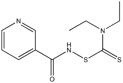 N-[(Diethylamino)(thiocarbonyl)thio]-3-pyridinecarboxamide Struktur