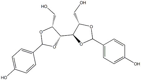 2-O,3-O:4-O,5-O-Bis(4-hydroxybenzylidene)-D-glucitol Struktur