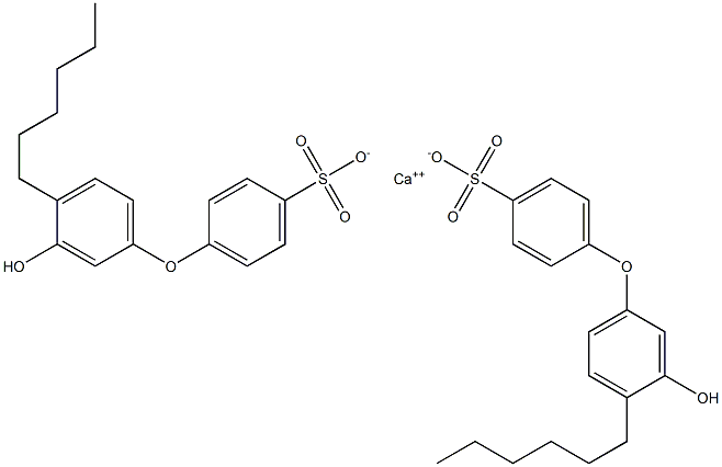 Bis(3'-hydroxy-4'-hexyl[oxybisbenzene]-4-sulfonic acid)calcium salt Struktur