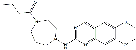 2-[[(1-Butyrylhexahydro-1H-1,4-diazepin)-4-yl]amino]-6,7-dimethoxyquinazoline Struktur