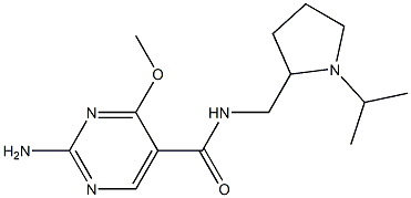 2-Amino-N-[(1-isopropyl-2-pyrrolidinyl)methyl]-4-methoxy-5-pyrimidinecarboxamide Struktur