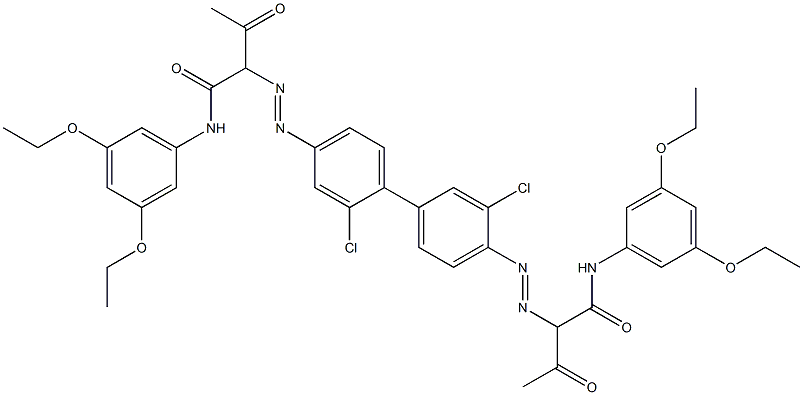 4,4'-Bis[[1-(3,5-diethoxyphenylamino)-1,3-dioxobutan-2-yl]azo]-2,3'-dichloro-1,1'-biphenyl Struktur