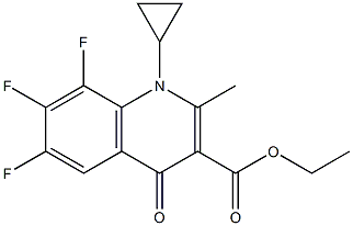 1-Cyclopropyl-6,7,8-trifluoro-1,4-dihydro-2-methyl-4-oxoquinoline-3-carboxylic acid ethyl ester Struktur