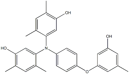 N,N-Bis(5-hydroxy-2,4-dimethylphenyl)-4-(3-hydroxy-5-methylphenoxy)benzenamine Struktur