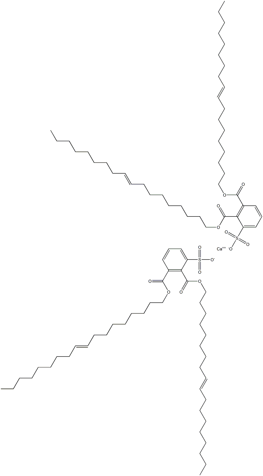 Bis[2,3-di(9-octadecenyloxycarbonyl)benzenesulfonic acid]calcium salt Struktur