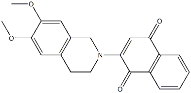 2-[(6,7-Dimethoxy-1,2,3,4-tetrahydroisoquinolin)-2-yl]-1,4-naphthoquinone Struktur