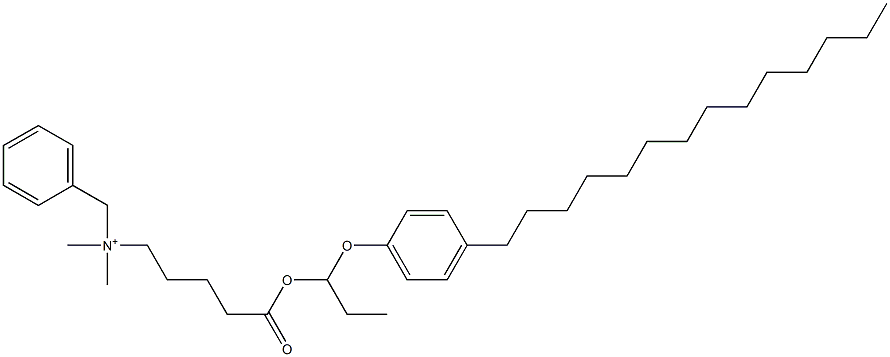 N,N-Dimethyl-N-benzyl-N-[4-[[1-(4-tetradecylphenyloxy)propyl]oxycarbonyl]butyl]aminium Struktur