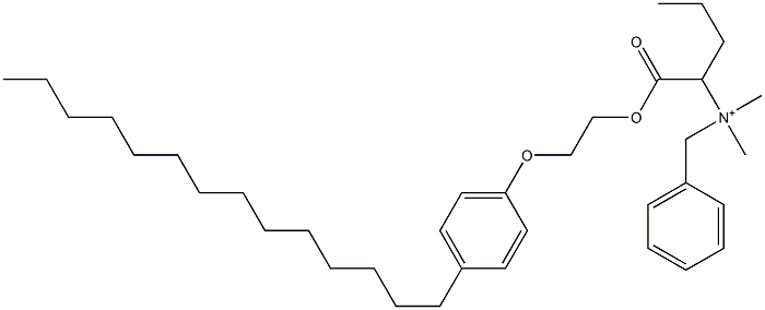 N,N-Dimethyl-N-benzyl-N-[1-[[2-(4-tetradecylphenyloxy)ethyl]oxycarbonyl]butyl]aminium Struktur