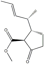 (2S,3S)-2-(Methoxycarbonyl)-3-[(1S)-1-methyl-2-butenyl]cyclopentanone Struktur