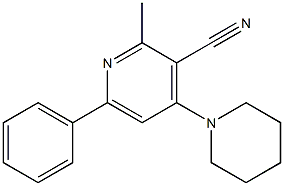 2-Methyl-4-piperidino-6-phenylpyridine-3-carbonitrile Struktur