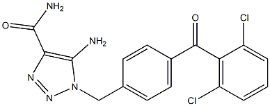 5-Amino-1-[4-(2,6-dichlorobenzoyl)benzyl]-1H-1,2,3-triazole-4-carboxamide Struktur