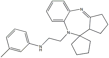 9-[2-(3-Methylanilino)ethyl]-1,2,3,9,10,10a-hexahydrospiro[benzo[b]cyclopenta[e][1,4]diazepine-10,1'-cyclopentane] Struktur