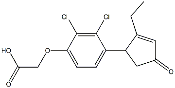 2-[2,3-Dichloro-4-(2-ethyl-4-oxo-2-cyclopentenyl)phenoxy]acetic acid Struktur