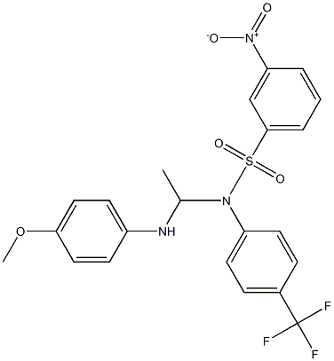 N-[1-[(4-Methoxyphenyl)amino]ethyl]-N-(4-(trifluoromethyl)phenyl)-3-nitrobenzenesulfonamide Struktur