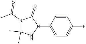 1-(4-Fluorophenyl)-3,3-dimethyl-4-acetyl-1,2,4-triazolidin-5-one Struktur