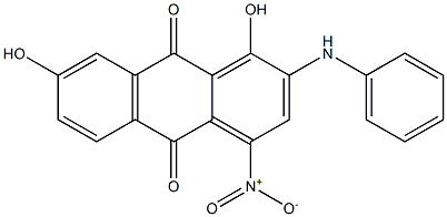 2-Anilino-1,7-dihydroxy-4-nitroanthraquinone Struktur