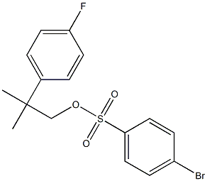 4-Bromobenzenesulfonic acid 2-methyl-2-(4-fluorophenyl)propyl ester Struktur